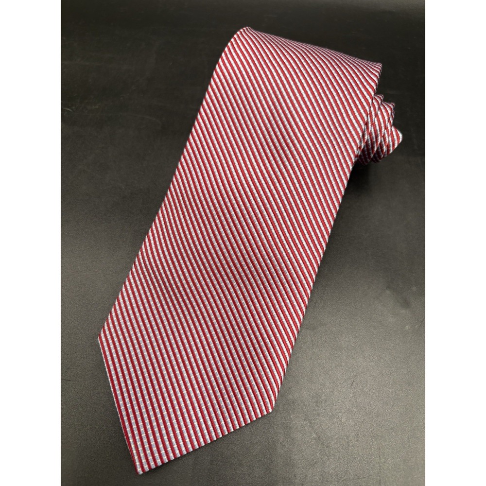 Brooks Brothers Men's Tie REPP 100% Silk 346 Red White & Blue Stripe 59"x 3 1/2"
